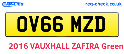 OV66MZD are the vehicle registration plates.