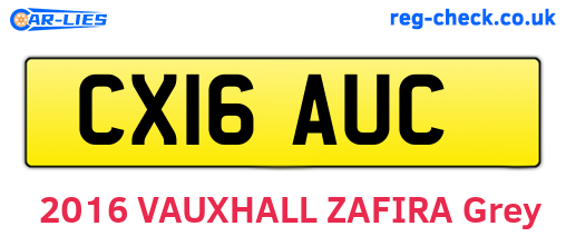 CX16AUC are the vehicle registration plates.