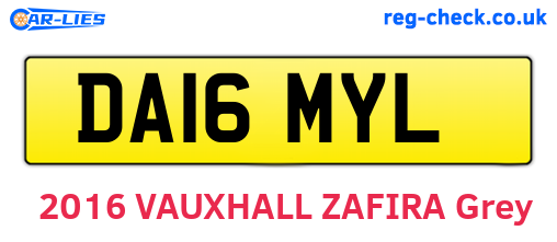 DA16MYL are the vehicle registration plates.