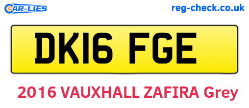 DK16FGE are the vehicle registration plates.