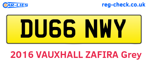 DU66NWY are the vehicle registration plates.
