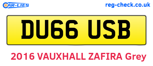 DU66USB are the vehicle registration plates.