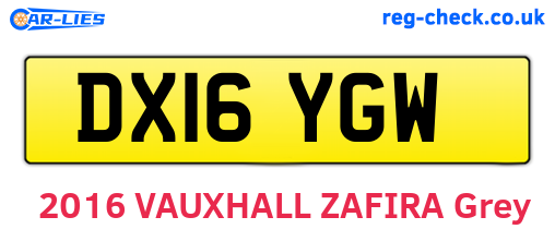 DX16YGW are the vehicle registration plates.