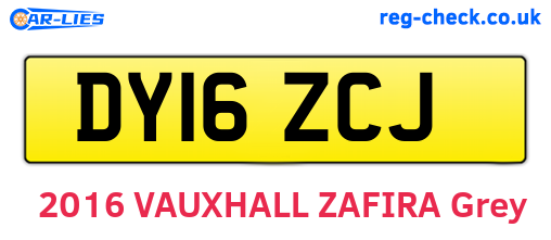 DY16ZCJ are the vehicle registration plates.