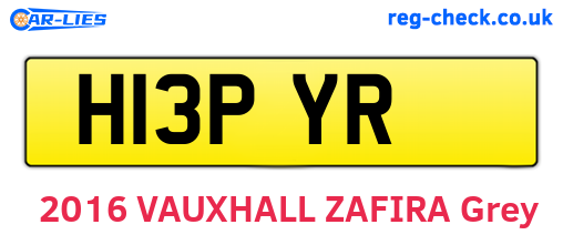 H13PYR are the vehicle registration plates.