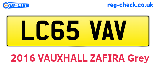 LC65VAV are the vehicle registration plates.