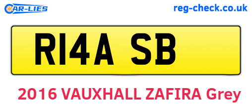 R14ASB are the vehicle registration plates.
