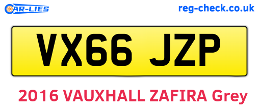 VX66JZP are the vehicle registration plates.