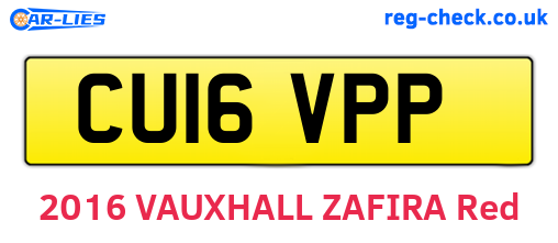 CU16VPP are the vehicle registration plates.