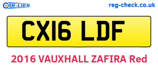 CX16LDF are the vehicle registration plates.