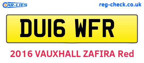 DU16WFR are the vehicle registration plates.