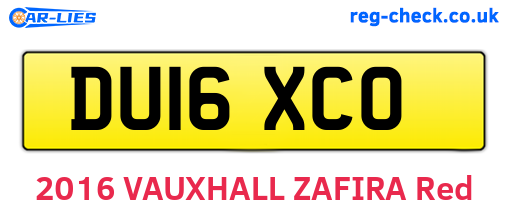 DU16XCO are the vehicle registration plates.