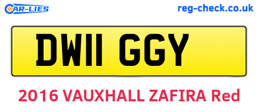 DW11GGY are the vehicle registration plates.