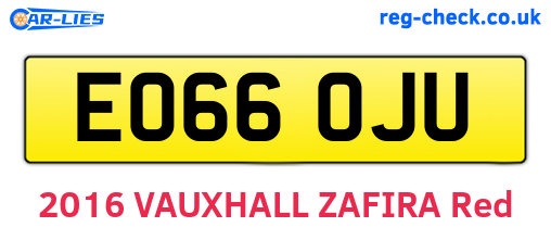 EO66OJU are the vehicle registration plates.