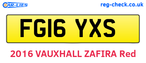 FG16YXS are the vehicle registration plates.