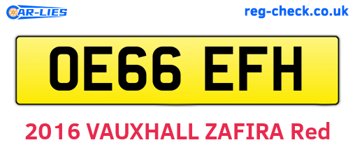 OE66EFH are the vehicle registration plates.