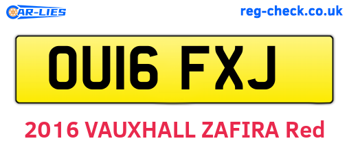 OU16FXJ are the vehicle registration plates.