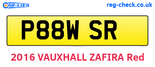 P88WSR are the vehicle registration plates.