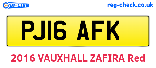 PJ16AFK are the vehicle registration plates.
