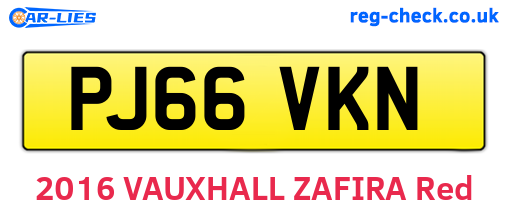 PJ66VKN are the vehicle registration plates.