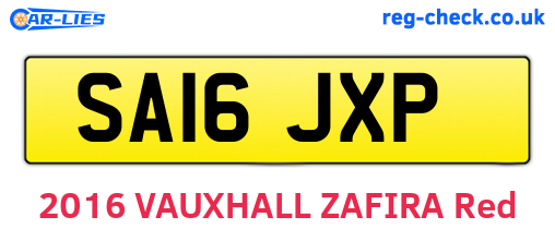 SA16JXP are the vehicle registration plates.