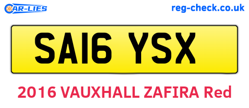 SA16YSX are the vehicle registration plates.