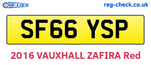 SF66YSP are the vehicle registration plates.