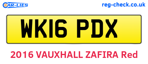 WK16PDX are the vehicle registration plates.