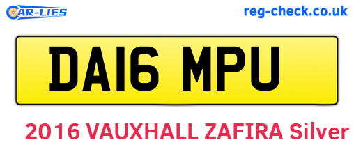 DA16MPU are the vehicle registration plates.