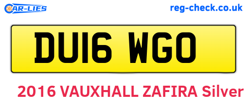 DU16WGO are the vehicle registration plates.