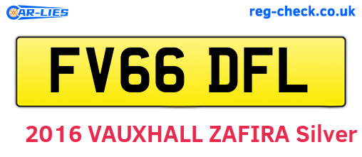 FV66DFL are the vehicle registration plates.