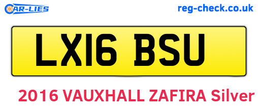 LX16BSU are the vehicle registration plates.