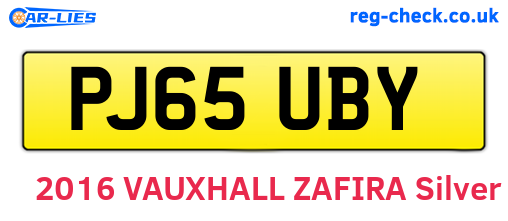PJ65UBY are the vehicle registration plates.
