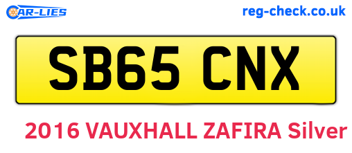 SB65CNX are the vehicle registration plates.