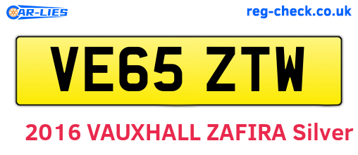 VE65ZTW are the vehicle registration plates.