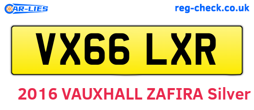 VX66LXR are the vehicle registration plates.
