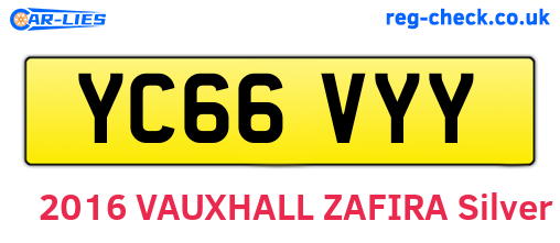 YC66VYY are the vehicle registration plates.