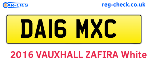 DA16MXC are the vehicle registration plates.