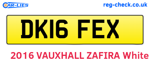 DK16FEX are the vehicle registration plates.