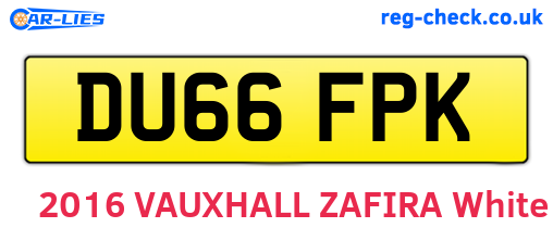 DU66FPK are the vehicle registration plates.