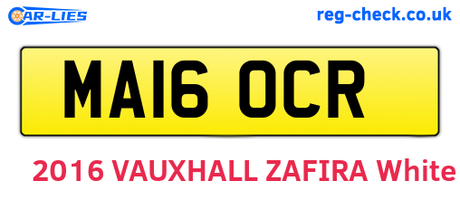 MA16OCR are the vehicle registration plates.