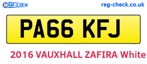 PA66KFJ are the vehicle registration plates.