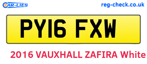 PY16FXW are the vehicle registration plates.