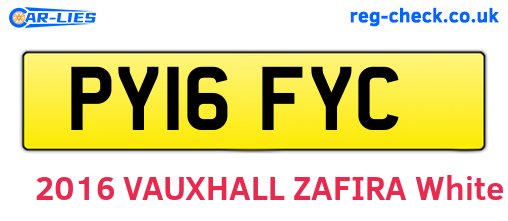 PY16FYC are the vehicle registration plates.