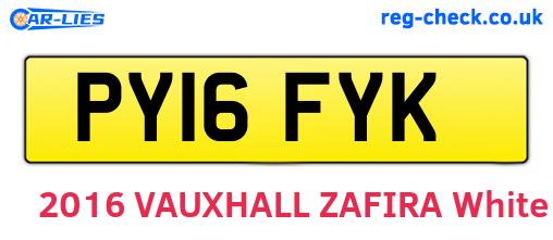 PY16FYK are the vehicle registration plates.