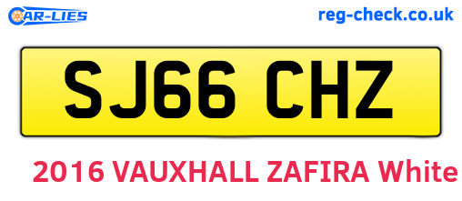 SJ66CHZ are the vehicle registration plates.