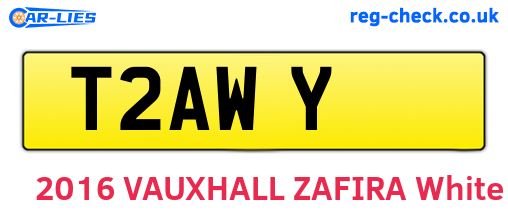 T2AWY are the vehicle registration plates.