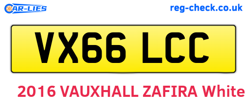 VX66LCC are the vehicle registration plates.