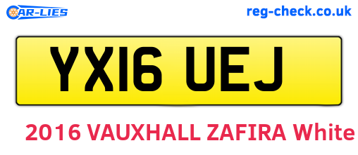 YX16UEJ are the vehicle registration plates.