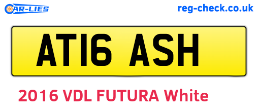 AT16ASH are the vehicle registration plates.